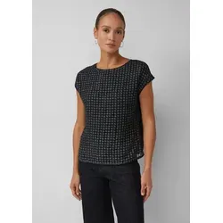 s.Oliver Bluse im Fabricmix mit Glitzergarn - Stylische Bluse im Regular Fit mit U-Boot-Ausschnitt und funkelndem Glitzer-Effekt. Ideal für Business-Events und festliche Anlässe.