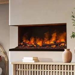 muenkel design wall fire electronic PRO FR 1100 [Opti-myst Elektrokamineinsatz Wandeinbau]: Glas halbhoch, umlaufend - ohne Dekoholz - Mit Heizung - Tank