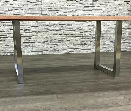 Tischuntergestell U-form Eisengestell Nickel - Hochwertiges Tischbein in U-Form aus robustem Nickelstahl, ideal für moderne (Ess)Tische und handgefertigt von erfahrenen Stahlarbeitern.
