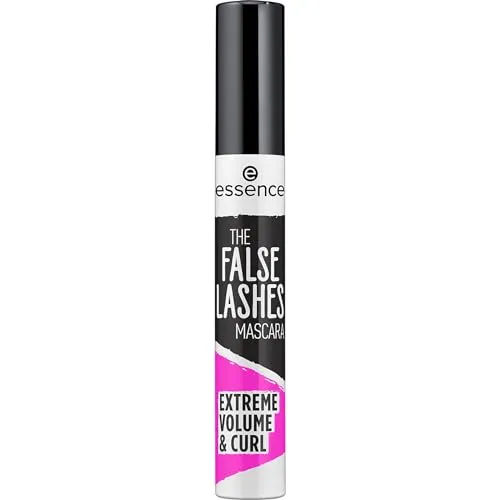 essence THE FALSE LASHES MASCARA EXTREME VOLUME & CURL - Schwarz - Volumengebende Mascara mit Curl-Faserbürste für überwältigenden Schwung und intensiven Augenaufschlag. Vegan und ohne Mikroplastik – ideal für einen fesselnden Look!