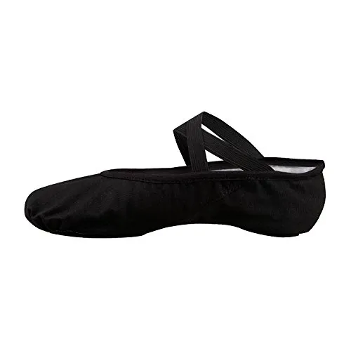 Bezioner Segeltuch-Ballett-Hefter Zufuhr-Tanz-Schuhe für Alle Altersgruppen (Schwarz, 36)