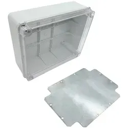 ARLI Abzweigdose IP67 Sichttür Aufputz 250 x 200 x 90 mm Feuchtraumdose transparent Deckel inkl. Montageplatte