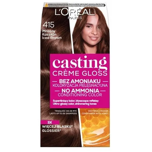 L’Oréal Paris Casting Creme Gloss Haarfarbe 415 Iced Brown - Tagespflege, permanente Haartönung mit intensivem Farbton und strahlendem Glanz, kaschiert graue Haare und hält wochenlang.