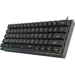 Magegee TS91 Kabelgebundene Gaming-Tastatur (Schwarz) - Kompakte 60%-Tastatur mit RGB-Hintergrundbeleuchtung, ideal für Gaming und Büro. Spritzwassergeschützt und ergonomisch für komfortables Tippen auch bei langen Sessions.
