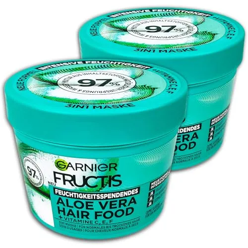 er Pack Garnier Fructis Haarkur Aloe Vera Hair Food 3in1 Maske Normales & Trockenes Haar 2 x 400ml 2