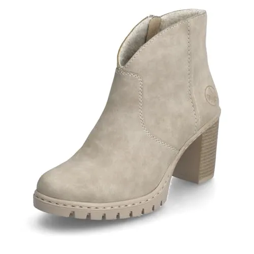 Rieker Damen Klassische Stiefeletten Y2553 - Wanderschuhe mit 7,4 cm Absatzhöhe, ideal für stilvolle Ausflüge. Aus Kunstleder gefertigt, bieten sie hohen Tragekomfort und einen praktischen Reißverschluss.