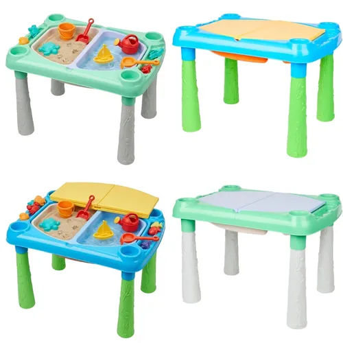 EDCO Haushaltshobel Sandbox Sand Wasser Spieltisch - Hobel für kreative Outdoor-Abenteuer: 2-in-1 Sand- & Wasserspieltisch mit 21 Zubehörteilen, ideal für Garten und Balkon, fördert Kreativität und Motorik!