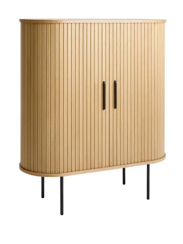 freiraum Barschrank NOLA in Eiche, MDF furniert - Stilvoller Stauraum für Ihre Bar - Barschränke mit integriertem Weinglashalter und elegantem Glaseinlegeboden, perfekt für die stilvolle Aufbewahrung von Getränken und Zubehör.