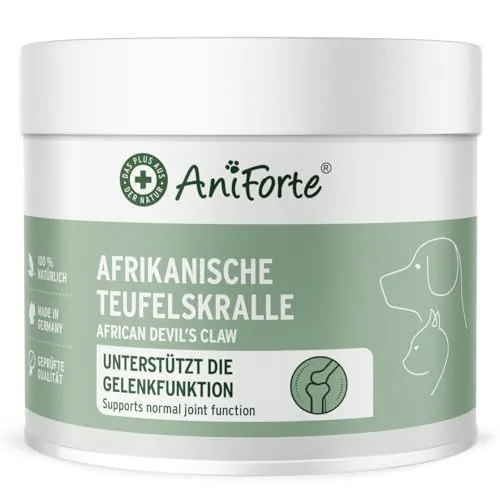 AniForte Teufelskralle Pulver 250 g - Gelenk- & Knochenschutz für Hunde, rezeptfreies Pulver zur Unterstützung der Beweglichkeit