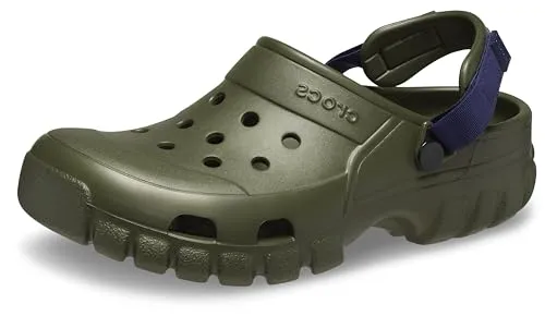 Crocs Unisex Offroad Sport Clog Army Green/Navy, Größe 38/39 EU - Robuste Offroad-Clogs mit verbesserter Traktion für Outdoor-Abenteuer. Leicht und bequem, ideal für den ganzen Tag. Einfach an- und auszuziehen, mit verstellbarem Turbo-Strap für die perfekte Passform.