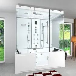 Kombination Badewanne Dusche K88-WS-TH-B-EC-EA Duschtempel 180x100 cm 2K Scheibenversiegelung