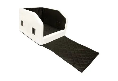 CopcoPet Tier-Autobett für Hunde – Rücksitz & Vordersitz, schwarz, 55 x 70 x 38 cm - Hochwertiges Hundebett für den Auto-Rück- und Vordersitz, bequemes Schaumstoff-Kissen, ideal für Reisen mit Ihrem vierbeinigen Freund.