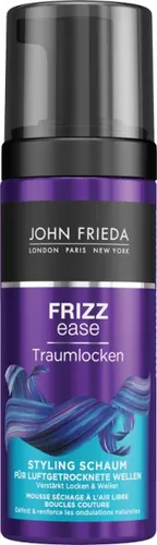 JOHN FRIEDA Frizz Ease Traumlocken Schaumfestiger 150 ml - Leichter Schaum für geschmeidige Wellen, mit Moringa-Öl für natürlichen Glanz. Ideal für luftgetrocknete Locken ohne Hitzestyling. Einfach anwenden und die Haare kneten!