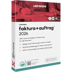 Lexware faktura+auftrag 2026 Jahresversion - Effiziente Bürosoftware - Office-Software mit integrierter USt.-IdNr.-Prüfung und 3-stufigem Mahnwesen, ideal für die einfache Verwaltung von Rechnungen und Aufträgen.