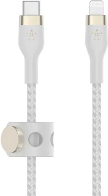 Belkin Flex Lightning/USB-C Kabel 3m - MFi-zertifiziert - USB-Kabel für iPhone und iPad, extrem robust und flexibel, 30-mal haltbarer als herkömmliche Kabel, mit magnetischem Kabelführungssystem für einfache Aufbewahrung.