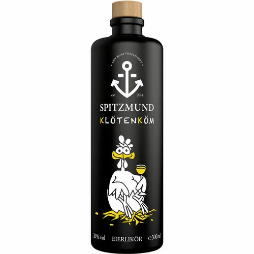 Spitzmund Klötenköm Eierlikör 0,5l - Deutscher Eierlikör mit 20 Vol.-% Alkohol, cremig und süß, perfekt für Desserts oder als Genuss pur.