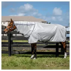 Horseware Fliegendecke Amigo Bug Rug Plus - Fliegen- & Ekzemerdecken, atmungsaktive und UV-schützende Fliegendecke für komfortablen Schutz vor Insekten und Sonne, mit abnehmbarem Halsteil und Liner-Kompatibilität.