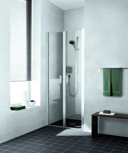 Kermi LIGA Pendeltür PTD 900 x 2000mm - Duschkabine mit teilgerahmter Pendeltür, öffnet nach innen und außen. Aus hochwertigem ESG-Sicherheitsglas, mit 20 Jahren Ersatzteilgarantie und Pflegeleicht-Beschichtung KermiCLEAN.