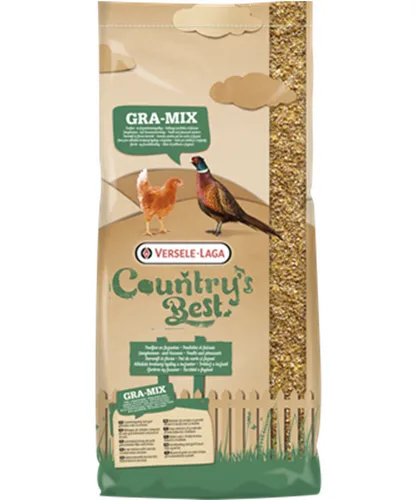 Versele Laga Gra-Mix Country Junghennen Fasanenfutter 20 kg - Hochwertiges Zusatzfutter für junge Hühner und Fasane. Fördert das Wachstum und sorgt für eine ausgewogene Ernährung für gesundes Geflügel.