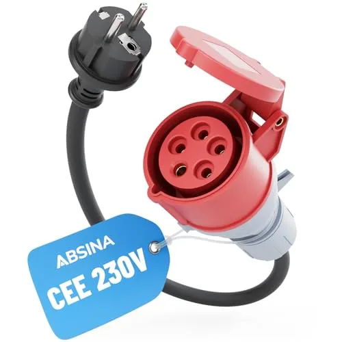 Schuko Stecker auf CEE Kupplung Adapter - 1 Stück - Zuverlässiger Schuko auf CEE Adapter für 1-phasige Geräte bis 3,7 kW. Ideal für Elektroauto Ladegeräte, wasserfest nach IP44 und perfekt für den Außeneinsatz.