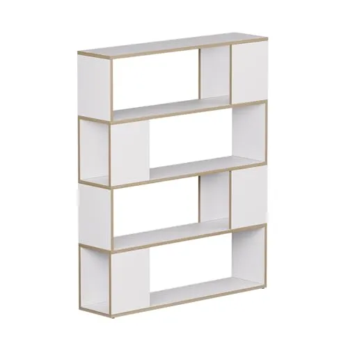 Vicco Raumteiler Eneos, Weiß/Eiche, 100 x 124,5 cm - Vielseitiger Raumteiler Eneos in Weiß/Eiche - ideal zur stilvollen Organisation Ihres Zuhauses. Perfekt als Bücherregal oder dekoratives Standregal. Schaffen Sie Ordnung und Eleganz in jedem Raum!