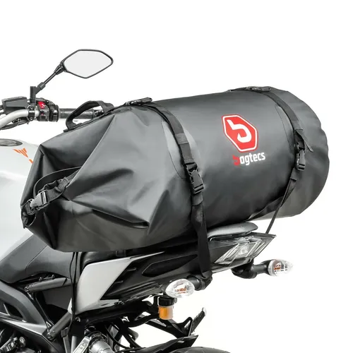Bagtecs Reisetasche Motorrad Gepäckrolle BR50 - Wasserdicht 50 Liter - Robuste 50 Liter Gepäckrolle aus PVC Tarpaulin, absolut wasserdicht mit thermoverschweißten Nähten, ideal für Motorradfahrten und sicheres Befestigen am Gepäckträger.