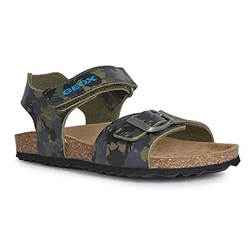 Geox Jungen J Ghita Boy Sandal, Camouflage Green, 29 EU - Bequeme Sandalen für Jungen mit praktischem Klettverschluss. Ideal für den Sommer, sorgen sie für einen sicheren Halt und sind leicht zu reinigen.