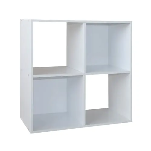 HTI-Line Bücherregal Thekla 6060 - Weiß, 4 Regalfächer - Bücherschränke - Kompaktes Standregal mit 4 Regalfächern, ideal als Raumteiler und perfekt für Bücher und Deko. Selbstmontage, modernes Design in Weiß.