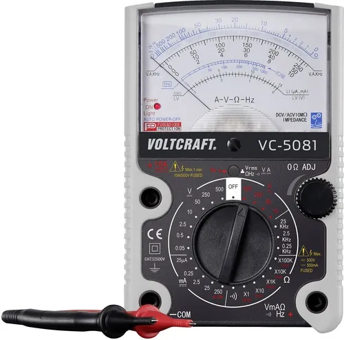 VOLTCRAFT VC-5081 Hand-Multimeter - Elektrische Messgeräte, analoges Multimeter mit CAT III 500 V für präzise Messungen von Spannungen und Strömen, ideal für den professionellen Einsatz.
