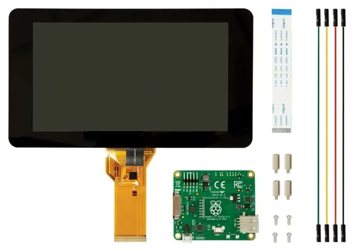 Raspberry Pi 7 Display mit kapazitiven Touchscreen - Sonstige Komponenten, 7 Zoll Touchscreen für Raspberry Pi, ideal für All-in-One-PCs und Infotainment-Systeme, unterstützt 10-Finger-Touch und virtuelle Tastatur.