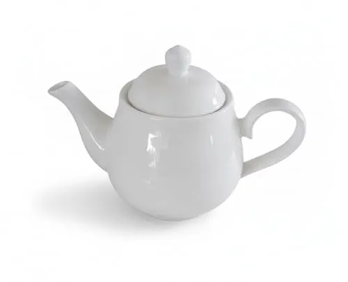 Provance Kaffeekanne & Teekanne aus Premium Porzellan Weiß – Eleganter Kaffeepott mit Deckel in 2 Größen – Zeitlose Servierkanne für stilvollen Kaffee- & Teegenuss (950 ml)