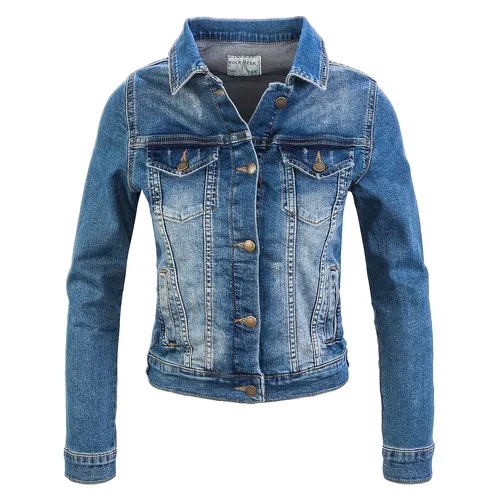 Rock Creek Jeansjacke Regular Fit - Funktionsjacke für Damen mit klassischem, geradem Schnitt, zwei Brusttaschen und spitzem Kragen – der lässige Begleiter für jeden Anlass.