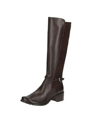 CAPRICE Damen Hohe Stiefel mit Absatz mit Schnalle Kniehoch, Braun (Dk Brown Comb), 39 EU