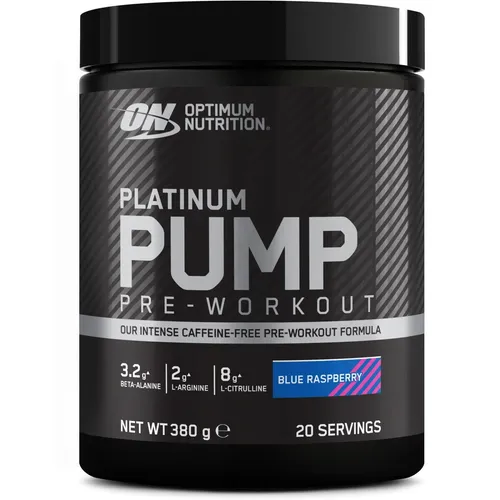 Optimum Nutrition Platinum Pump Pre-Workout, 380 g Dose, Blue Raspberry - Protein Shakes & Muskelaufbau, steigert die Leistungsfähigkeit und fördert den Pump während des Trainings.