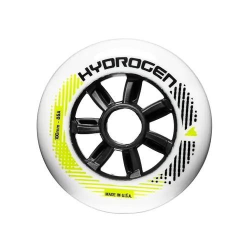 Rollerblade HYDROGEN 100/85A Rollen für Inline-Skates - Hochwertige 100mm/85A Rollen für optimale Geschwindigkeit und Haltbarkeit, ideal für fortgeschrittene Skater. Hergestellt in den USA für maximale Leistung und Stabilität.