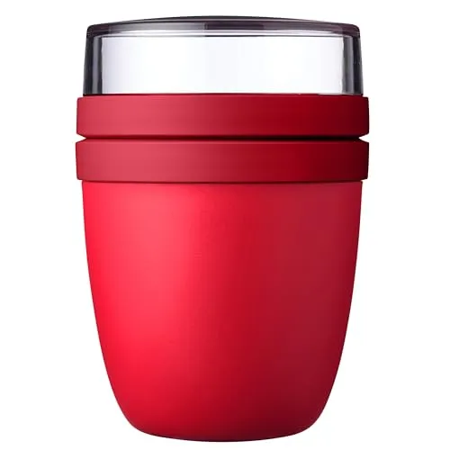 Mepal - Lunchpot Ellipse - Campus Red – 500 ml praktischer Müslibecher, Joghurtbecher, To go Becher – Geeignet für Tiefkühler, Mikrowelle und Spülmaschine, 700 ml