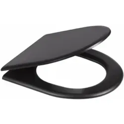 Sanela Edelstahl WC Sitz mit Deckel Schwarz SLZN 31C - Hochwertiger WC Sitz aus gehärtetem Kunststoff in Schwarz, ideal für Edelstahl-Toiletten. Langlebig und stabil, passend für zahlreiche Modelle. Perfekt für den täglichen Einsatz.