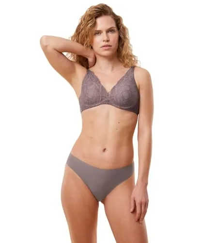 Triumph Damen Body Make-Up Illusion Lace Highleg Tai, Pigeon Grey, 44 - Funktionsunterwäsche mit modernem Rückendesign und unsichtbarem Bund für höchsten Tragekomfort. Ideal für einen nahtlosen Look unter der Kleidung.