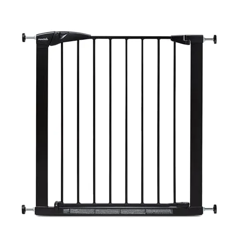Munchkin Lindam Türgitter für Babys, ausziehbares Türschutzgitter & Treppenschutz zum Klemmen, ideal für Kinder und Haustiere, ohne Bohren, 76-82 cm, schwarz