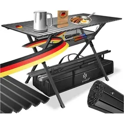 KESSER® Campingtisch faltbar – Aluminium Klapptisch 145x70cm - Camping-Möbel: Ultraleichter, wetterfester Tisch mit 100 kg Traglast, ideal für Camping und Outdoor-Abenteuer. Inklusive Tragetasche für einfachen Transport!