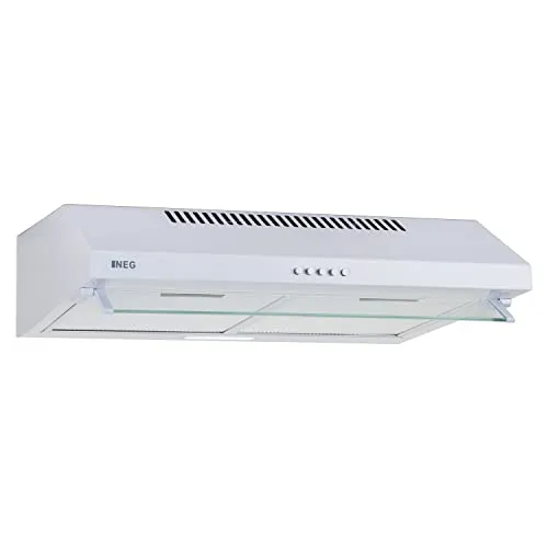 NEG Dunstabzugshaube 60cm NEG15-AT - Moderne Dunstabzugshaube für Abluft- und Umluftbetrieb, leise und leistungsstark mit LED-Beleuchtung, flexible Montageoptionen und optionalem Aktivkohle-Filter für Geruchreduzierung.