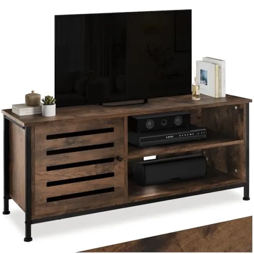 tectake® TV-Board im Industrial Style - Wohnzimmerschränke mit rauem Charme, ideal für stilvolle Akzente in deinem Wohnzimmer dank der Kombination aus robustem Stahl und elegantem Holz.