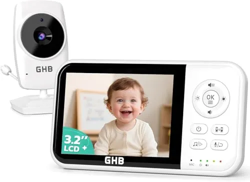 GHB MC632B Babyphone mit Kamera – 3,2 Zoll LCD Monitor - Hochwertiges Babyphone mit Kamera und 3,2 Zoll LCD-Display für die sichere Überwachung Ihres Babys. Praktische Funktionen und benutzerfreundliche Bedienung für entspannte Nächte.