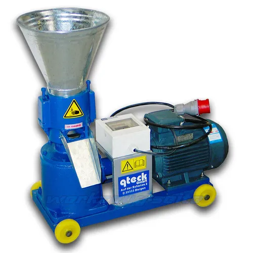 Pelletpresse Holz Pelletmaschine PP-120b - Kompakte Pelletmaschine für Tierfutter, einfach in der Bedienung, ideal zur Futtermittelherstellung und benötigt 400 V Stromversorgung.