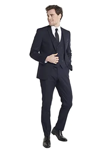 SteffenKlein Herren Slim-Fit Anzug 5601 in Marine - Eleganter 3-teiliger Slim-Fit Anzug von Steffen Klein, ideal für besondere Anlässe. Hochwertige Materialien und bequemer elastischer Stoff sorgen für perfekten Tragekomfort.