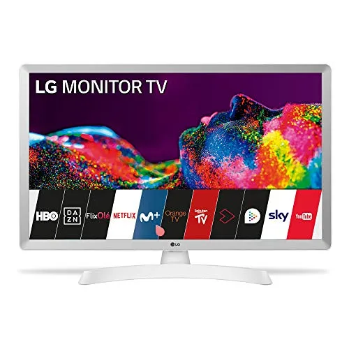 LG Electronics 24TN510S - 24 Zoll Smart TV Monitor - Fernseher mit integriertem DVB-T2/C/S2-Tuner, ideal für Streaming und Gaming mit WLAN und Miracast-Funktion für kabellose Verbindung.