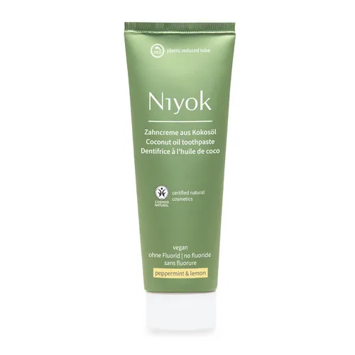 Zahncreme aus Kokosöl - Pfefferminze & Zitrone - Zahnpaste mit 75 ml, bietet natürliche Frische durch Pfefferminze und Zitrone, ideal für nachhaltige Mundpflege.