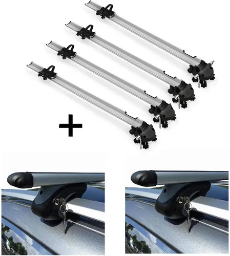 Fahrradträger Bike Pro + Relingträger VDP XL 135 für Fiat Freemont ab 11 - Fahrradträger Set für Fiat Freemont ab 11, inkl. 4x Aluminium Fahrradträger, ideal für alle Fahrradtypen, einfach zu montieren und sorgt für mehr Platz im Innenraum.