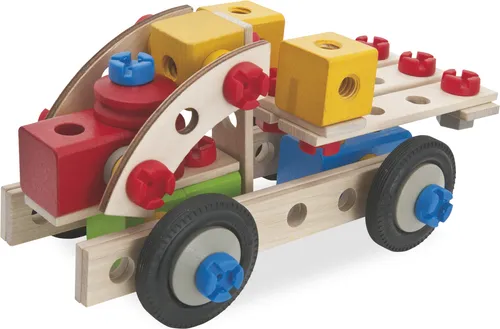 Eichhorn Constructor große Lok 100-teilig - Kreatives Holz-Konstruktionsset - Bauklötze & Bausteine - 4 Modelle baubar, fördert Motorik und Kreativität, aus FSC-zertifiziertem Buchenholz für sicheres Spielen.