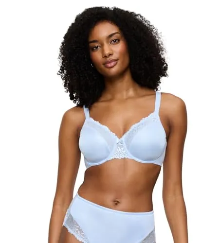 Triumph Women's Ladyform Soft W X Bra, Ice, 75D - Funktionsunterwäsche, optisch reduzierender Minimizer BH mit stilvollem Spitzenbesatz und ultimativen Halt durch stabile Formbügel.